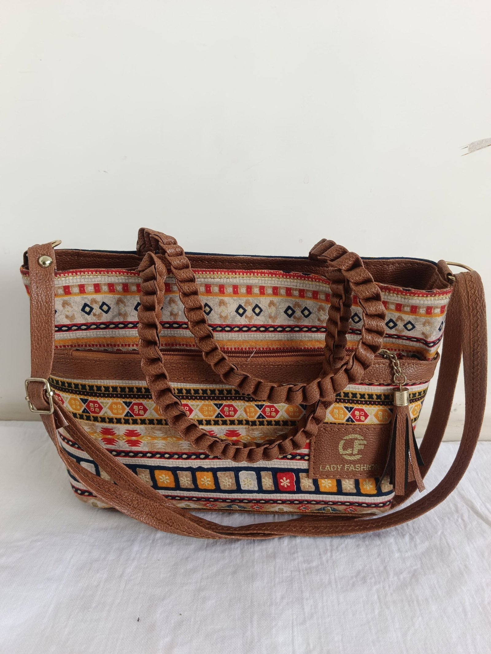 Brown Printed Sling Bag